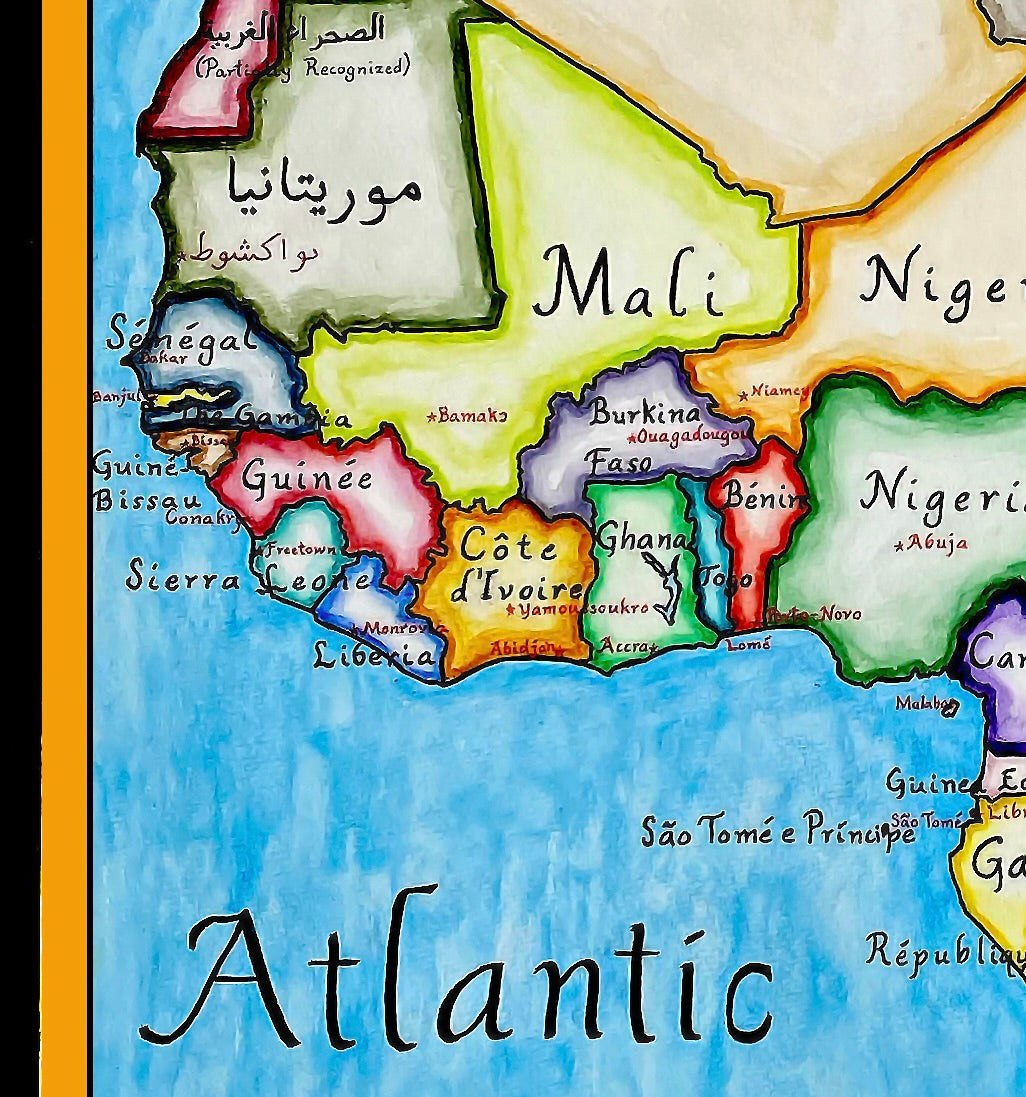 Endonym Map of Africa; African Continent