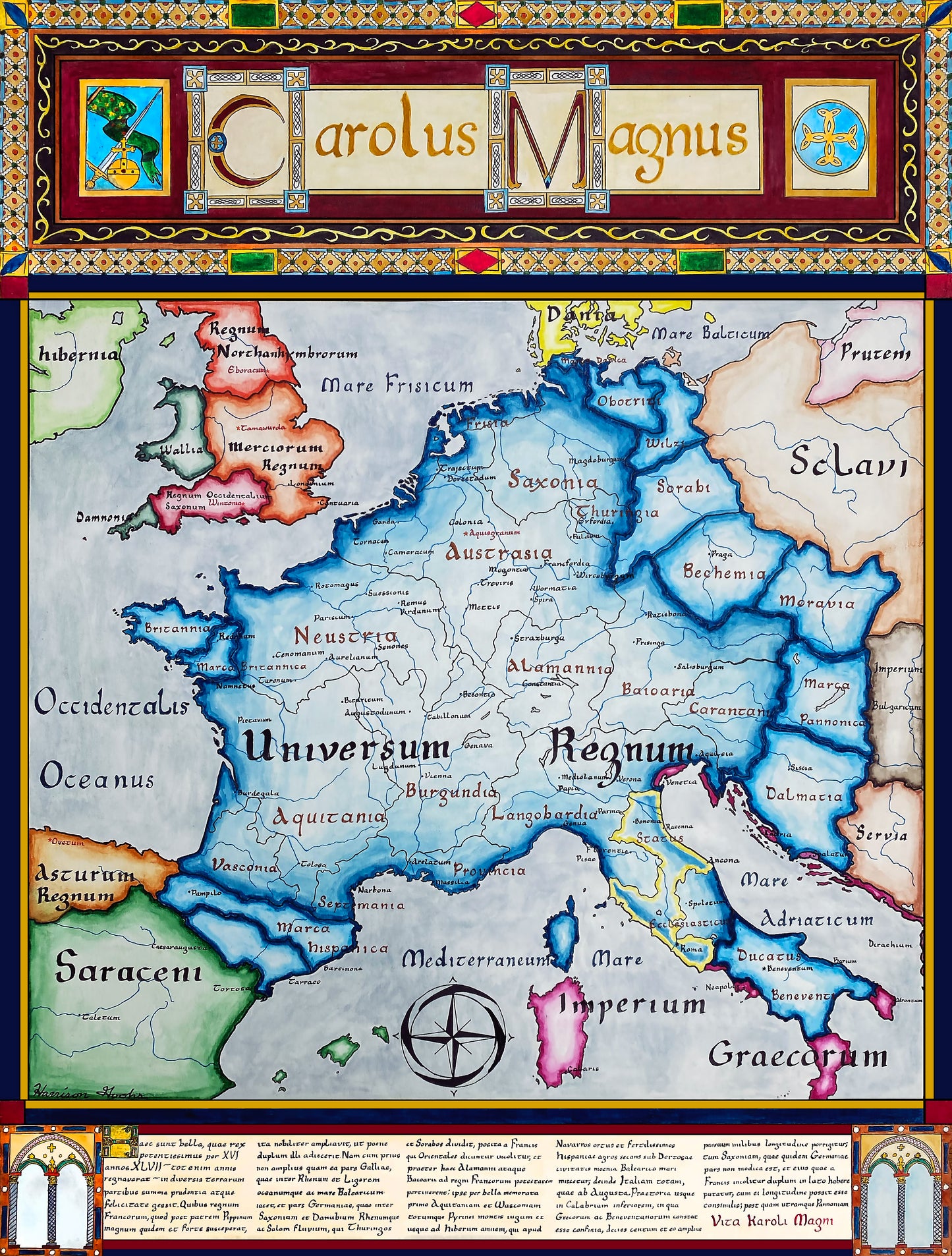 Carolingian Empire Map; Charlemagne Map