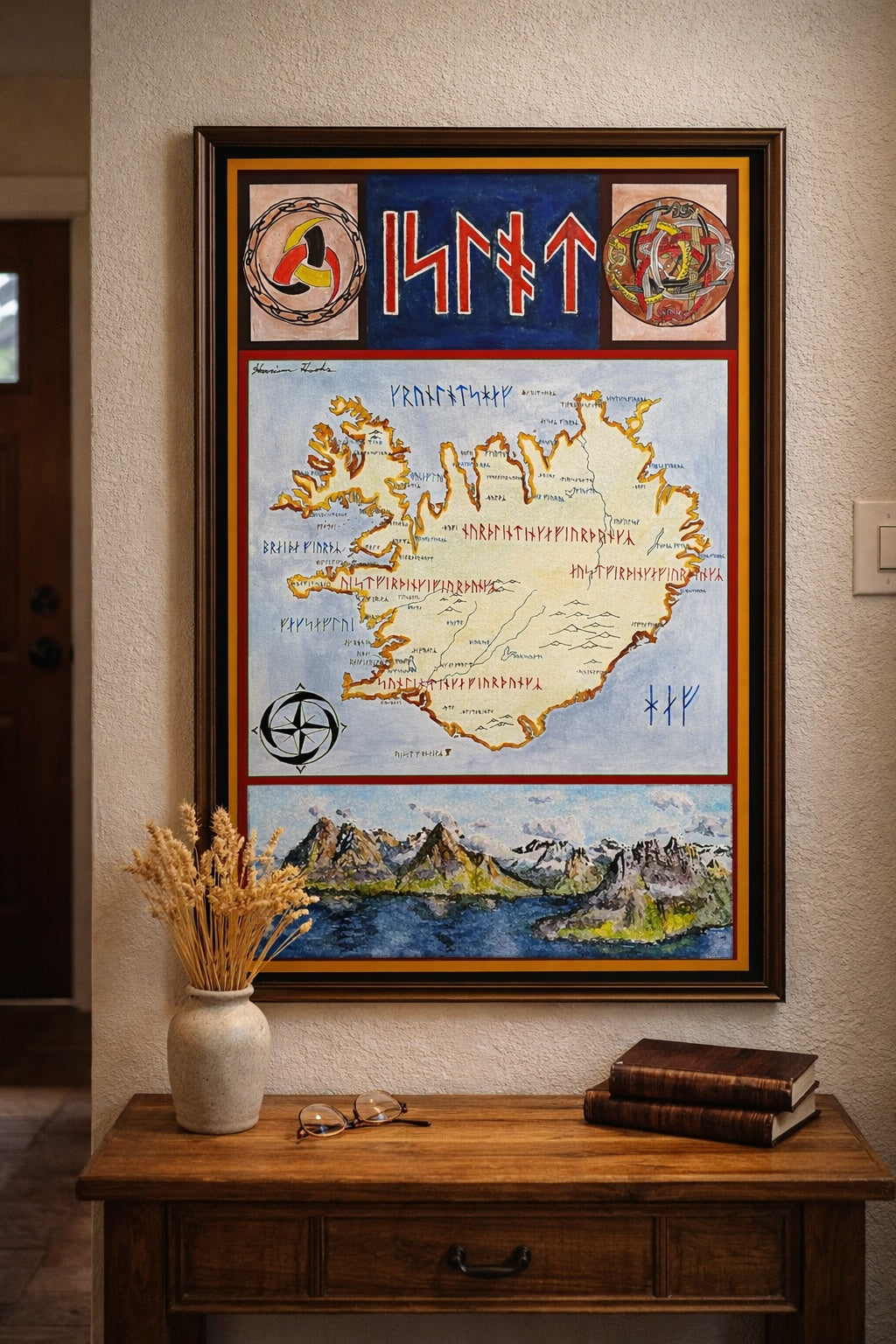 Medieval Iceland Map – Viking Age Iceland in Younger Futhark Runes