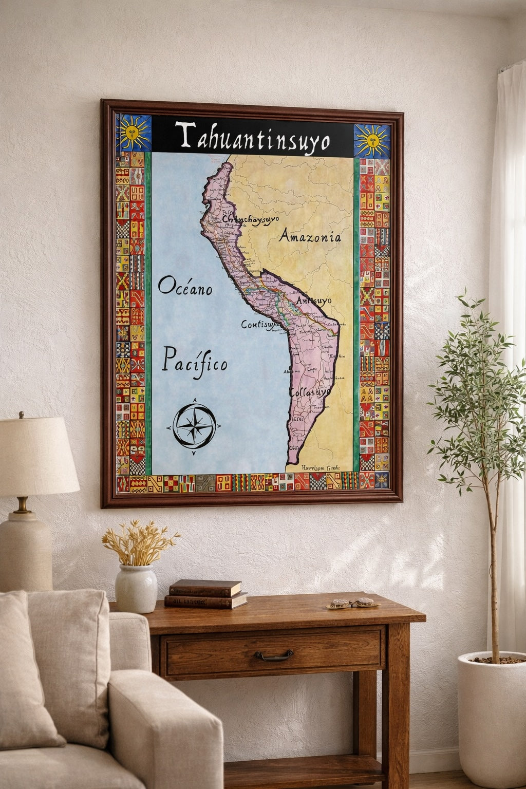 Inca Empire Map (Tahuantinsuyo) – Pre-Conquest Andean Civilization Historical Print