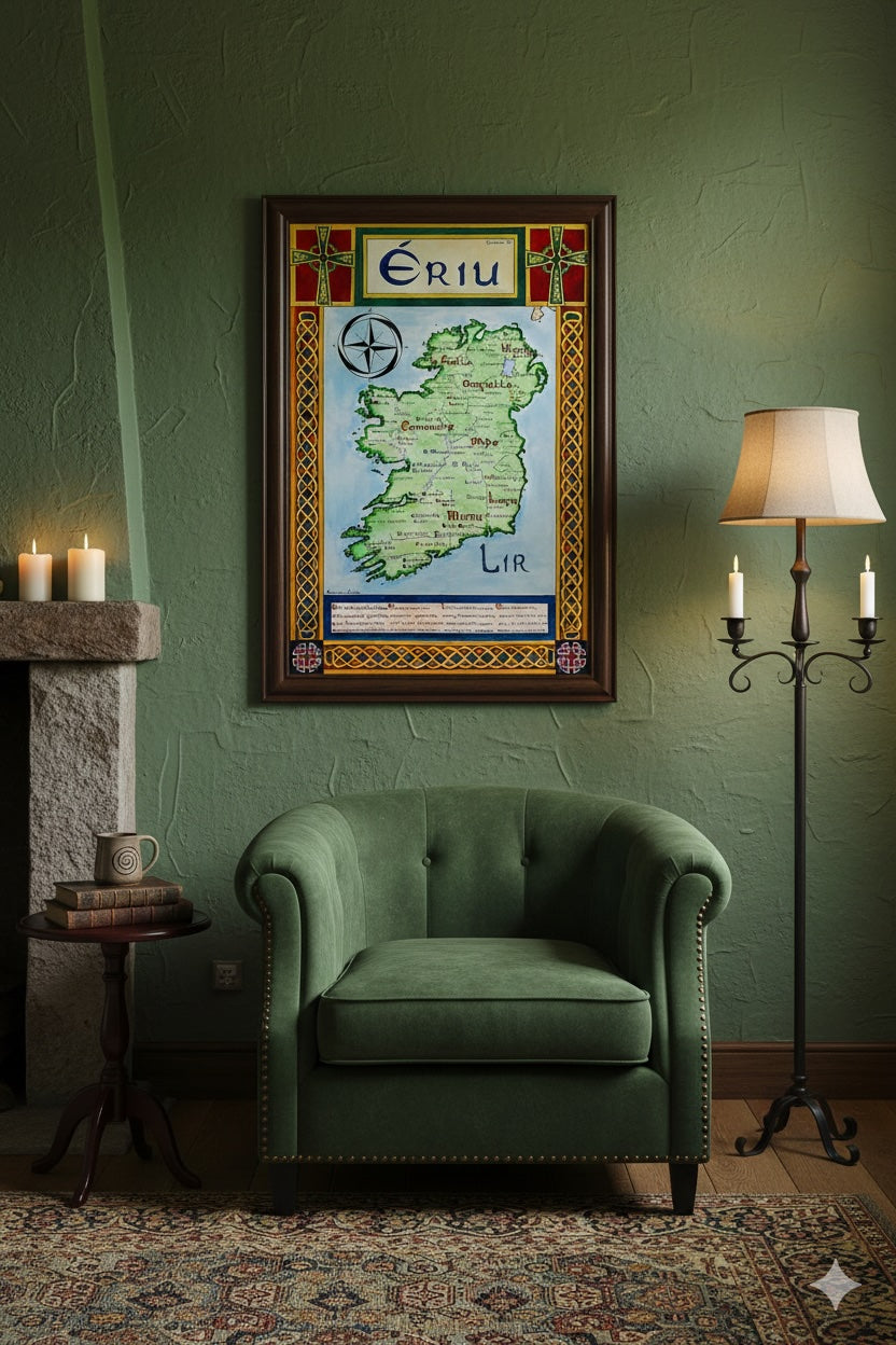 Medieval Ireland Map c. 700 – Early Irish Kingdoms in Insular Script