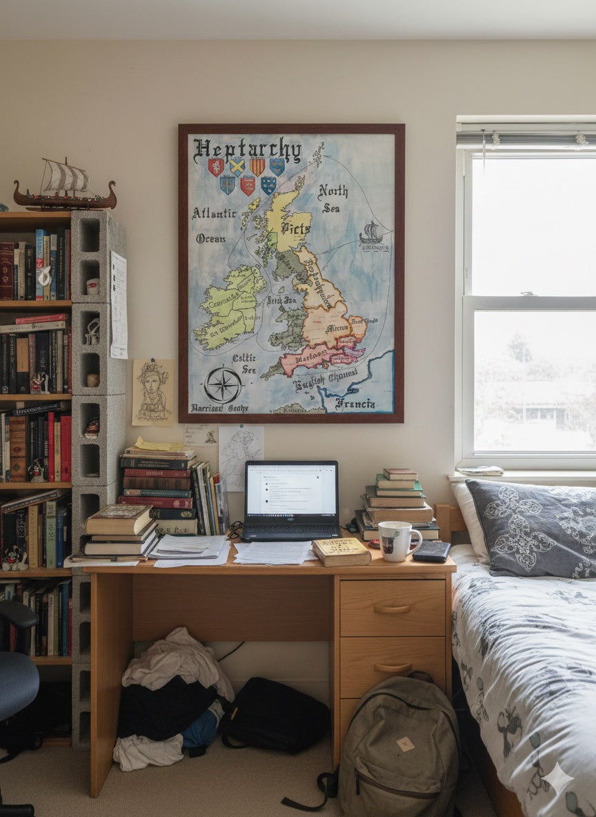 Anglo-Saxon Heptarchy Map – Early Medieval Britain before the Viking Age