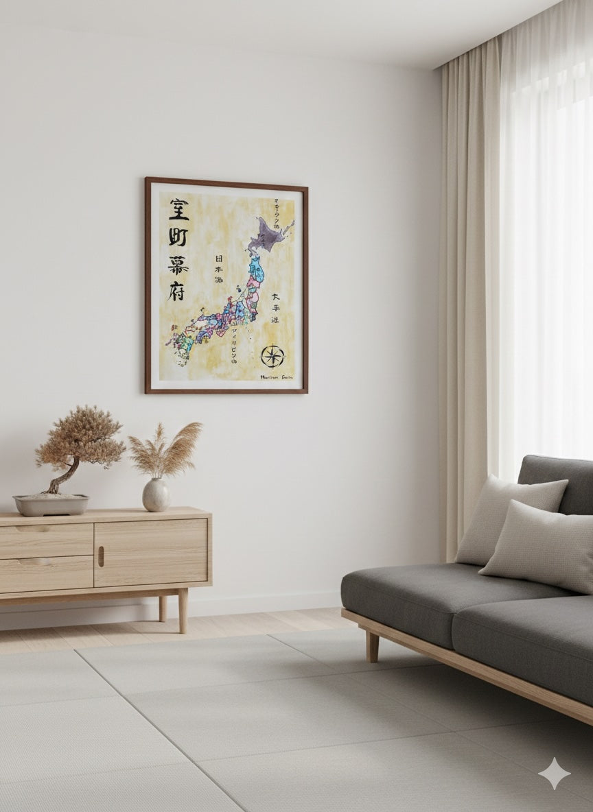 Ashikaga Shogunate Map – Daimyō Japan during the Muromachi Period (16th Century)