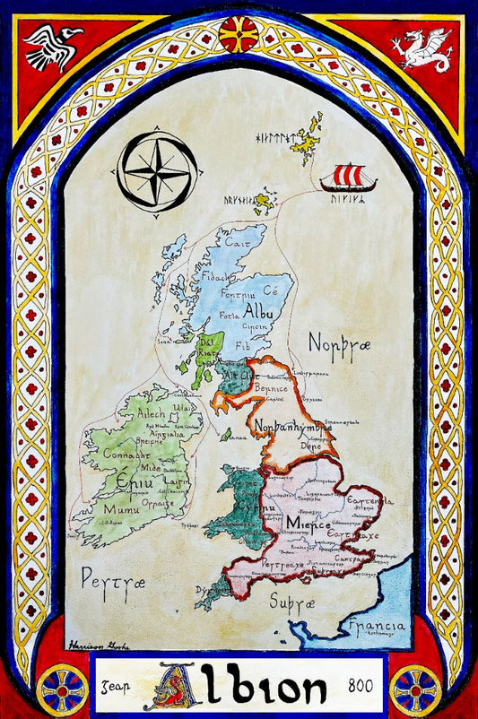 Map of Anglo-Saxon Britain; The Heptarchy