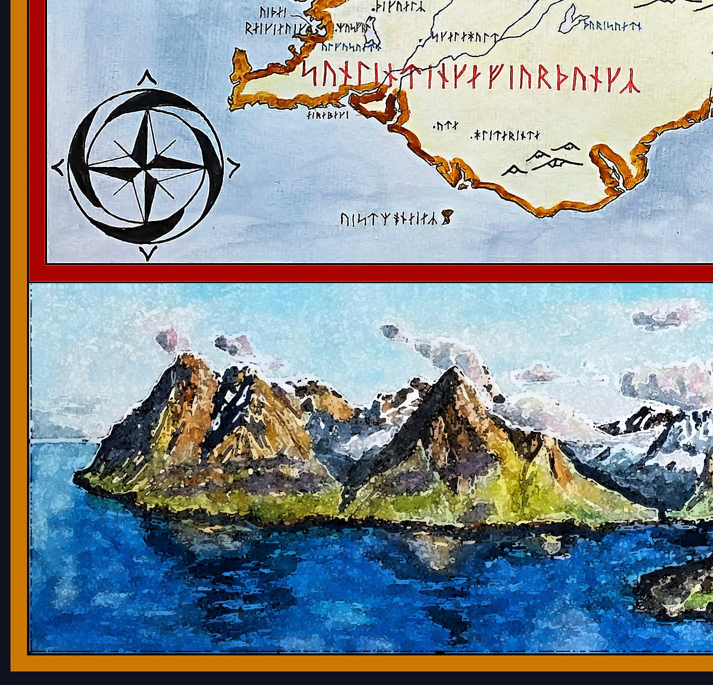 Map of Medieval Iceland; Viking Age Iceland in Runes