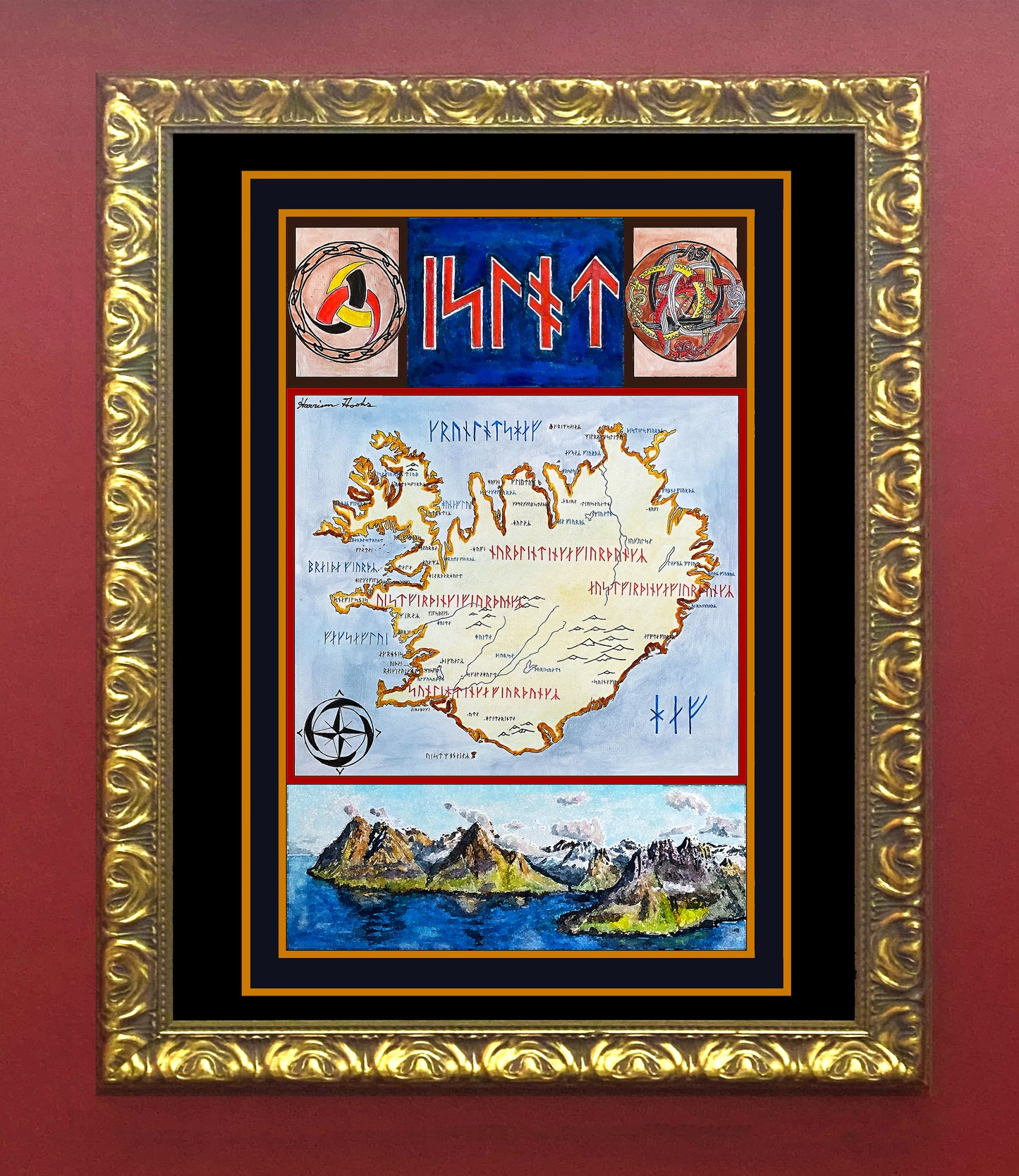 Map of Medieval Iceland; Viking Age Iceland in Runes
