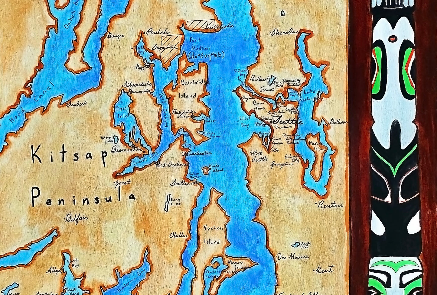 Map of the Kitsap Peninsula; Puget Sound Map