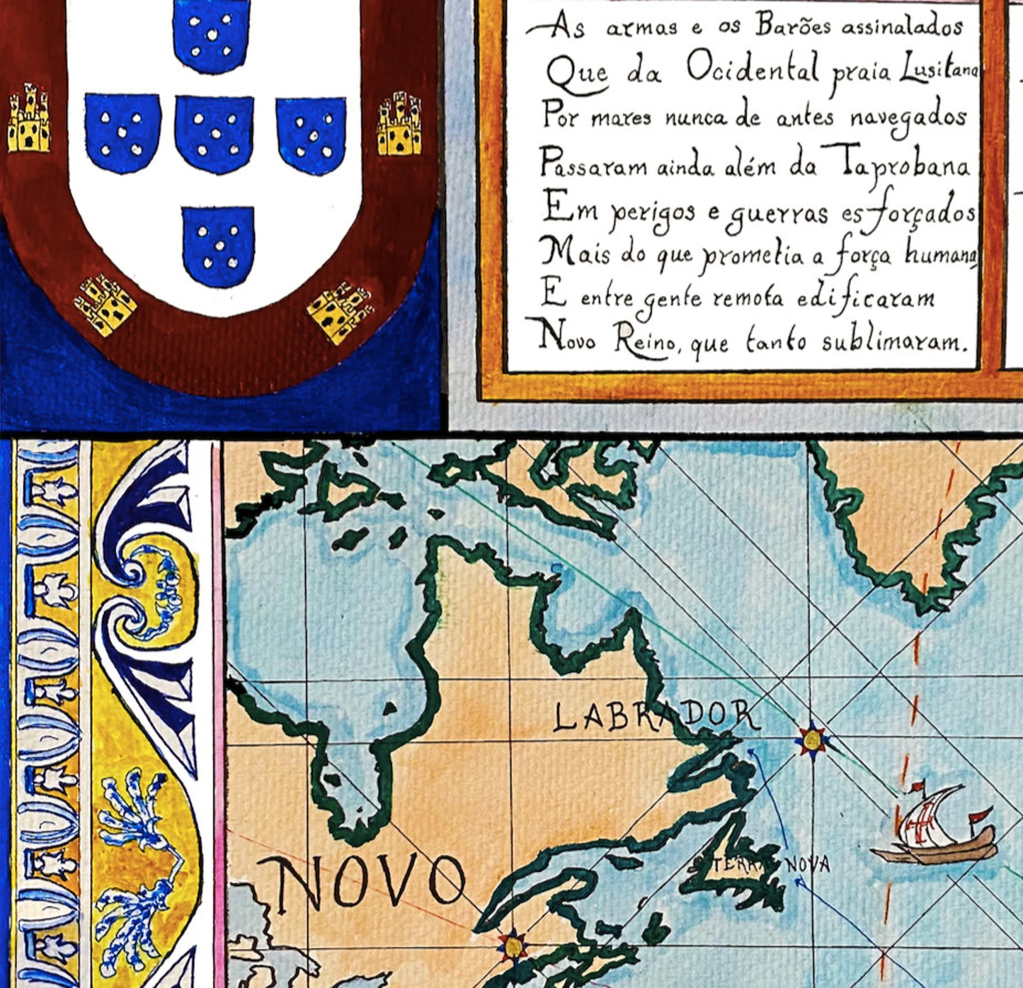 Portuguese Empire 1580; Historical Portugal Map