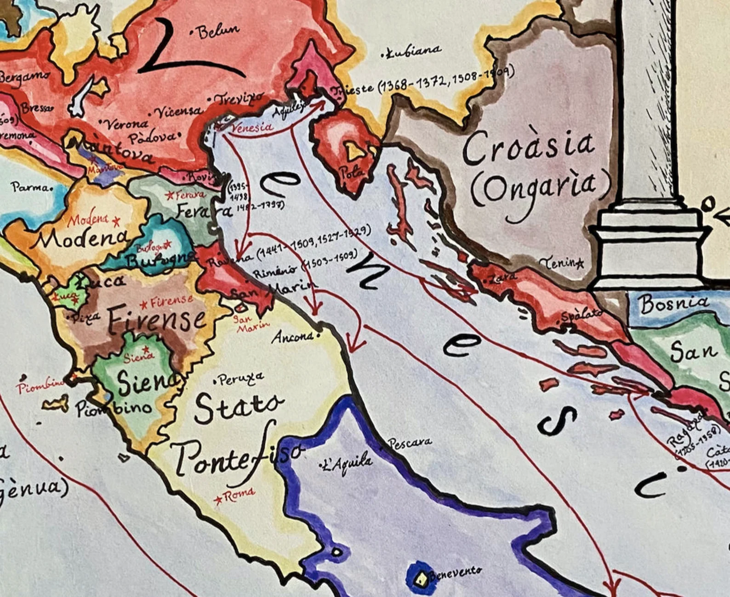 Most Serene Republic; Map of the Venetian Republic 1444