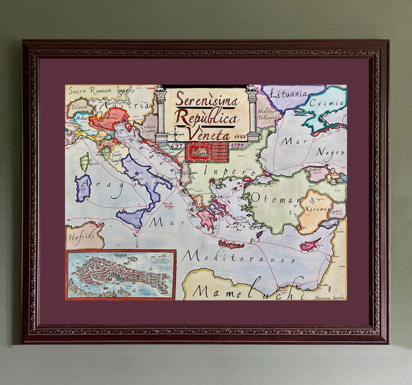 Most Serene Republic; Map of the Venetian Republic 1444