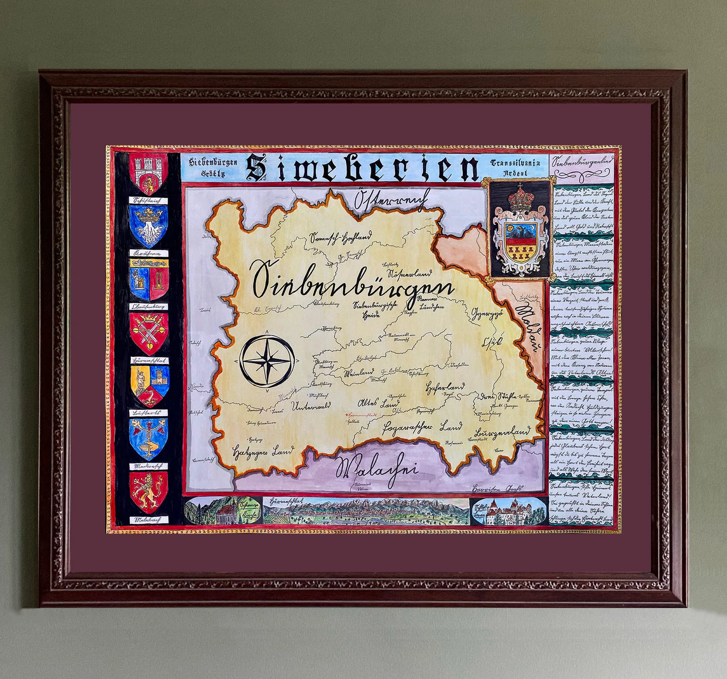 Map of Transylvania; Romania; Siebenbürgen