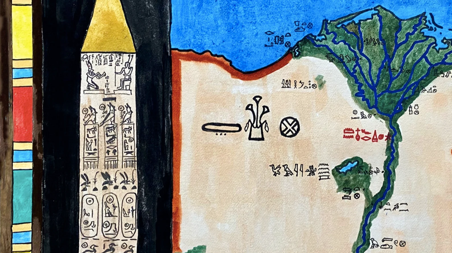Map of Ancient Egypt; Hieroglyphic Egypt
