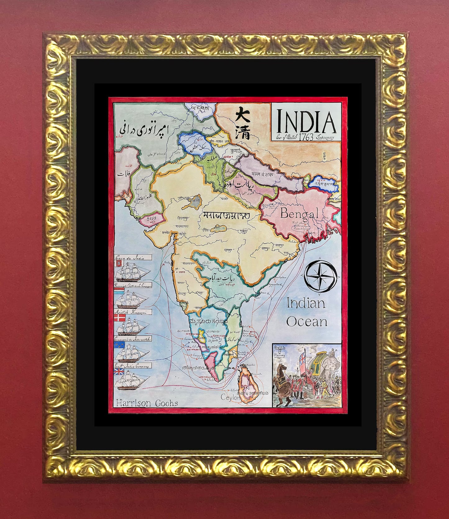Map of India 1763; British India