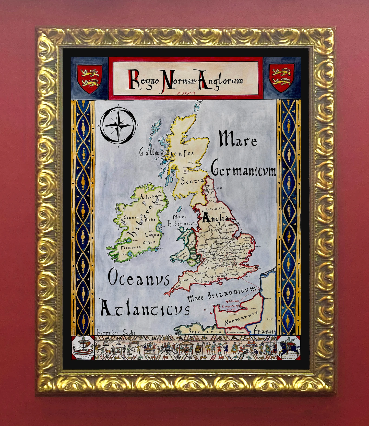 Norman England 1066; William the Conqueror Map