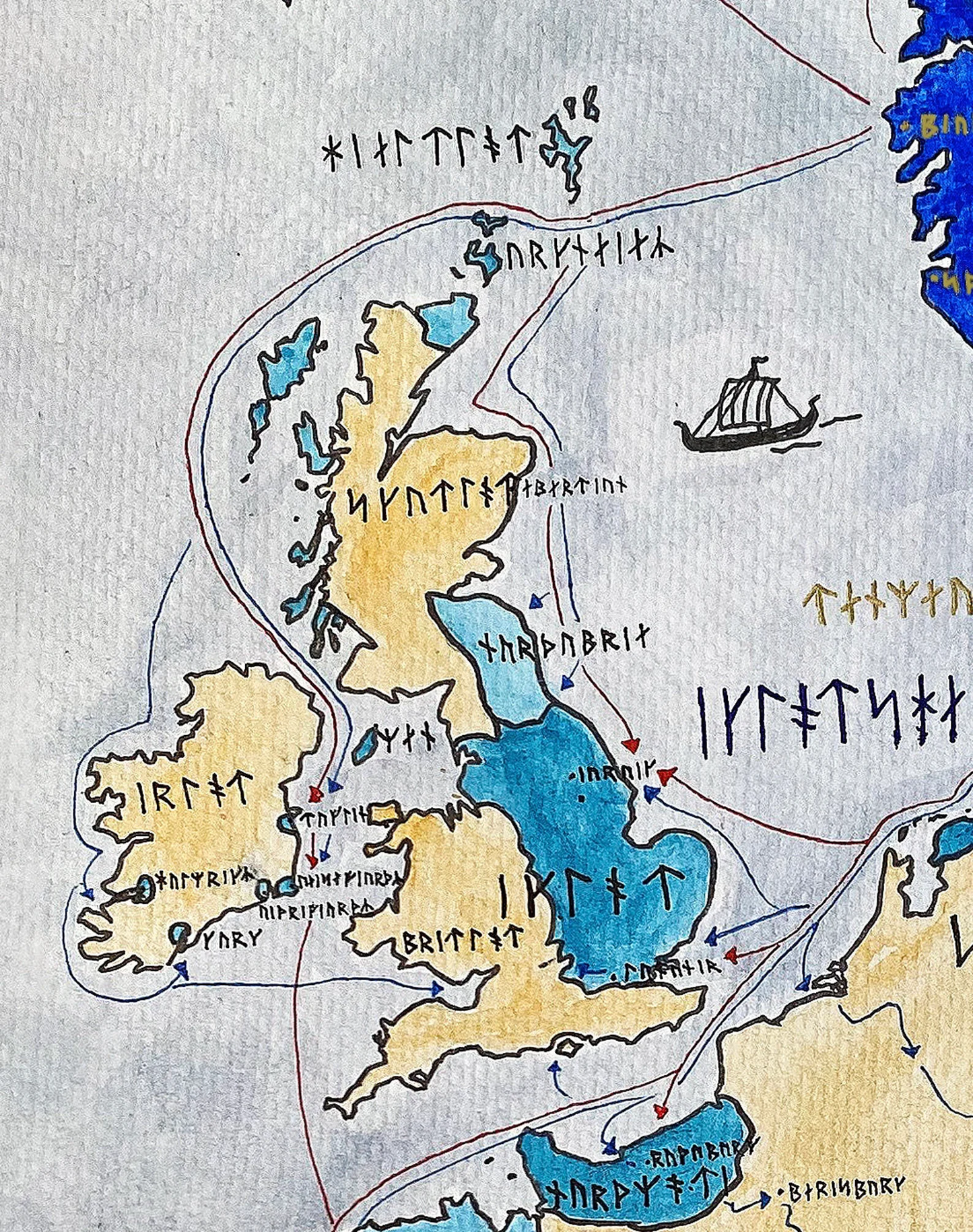 Viking Map; Runes Map of Viking Expansion
