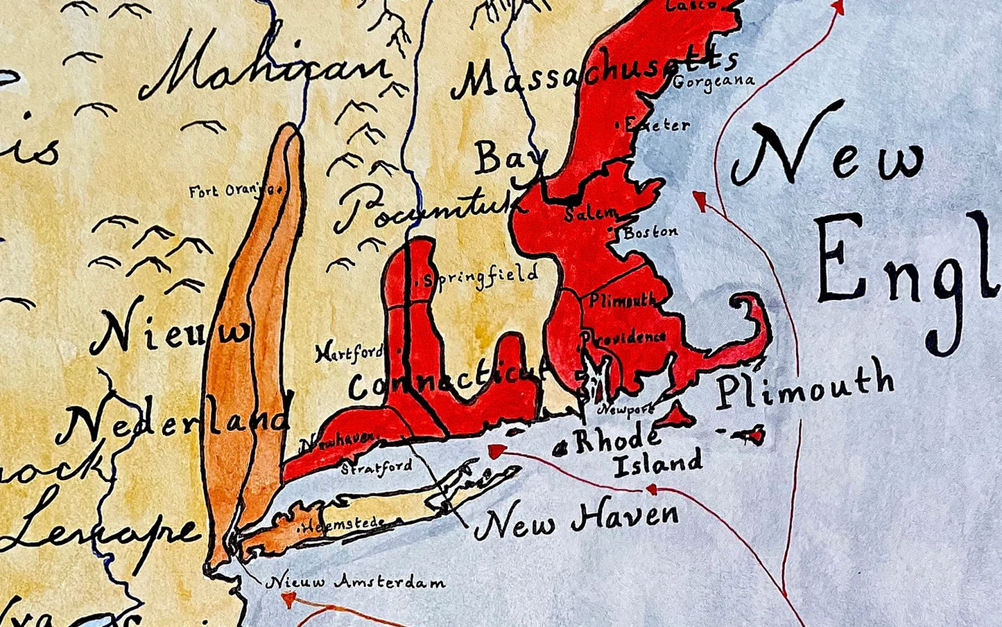 A New World Map; Early Colonization Map of North America 1650