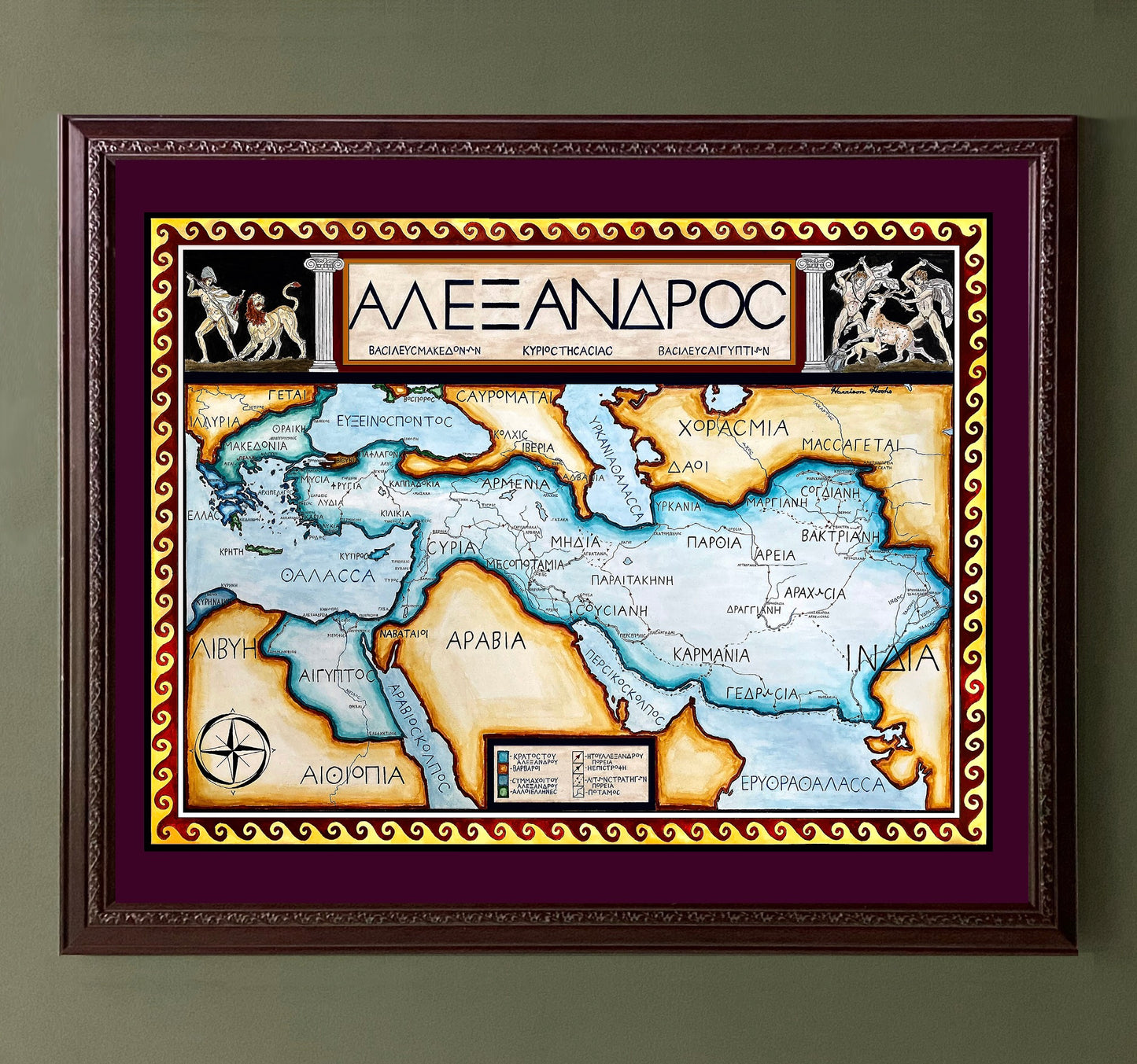 Alexander the Great Empire; Ancient Hellenistic World Map