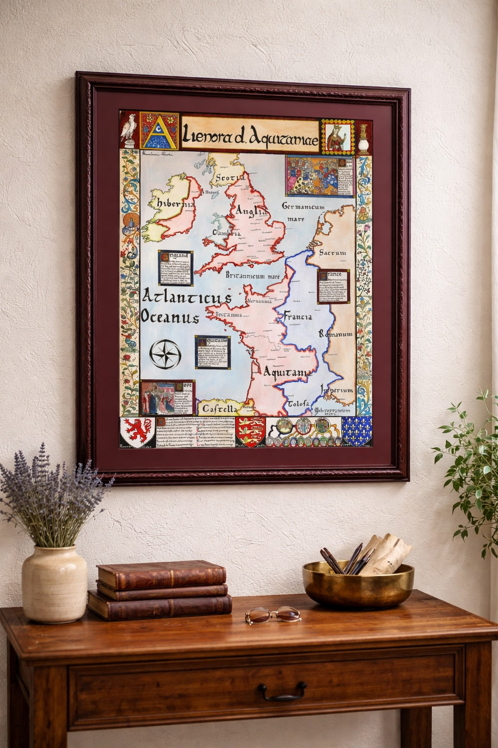 Eleanor of Aquitaine – Angevin Empire Map in Medieval Latin