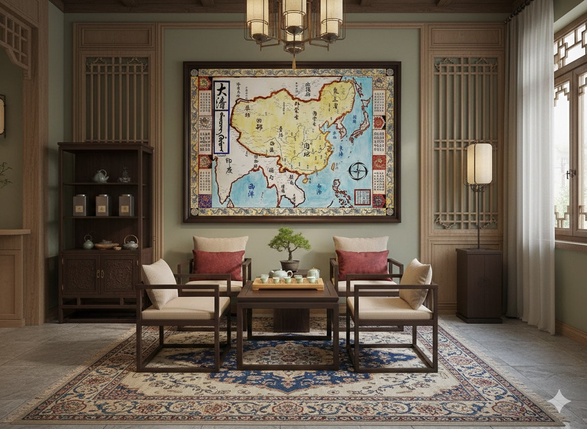 Qing Dynasty Map, c. 1760 — High Qing Expansion in East and Central Asia