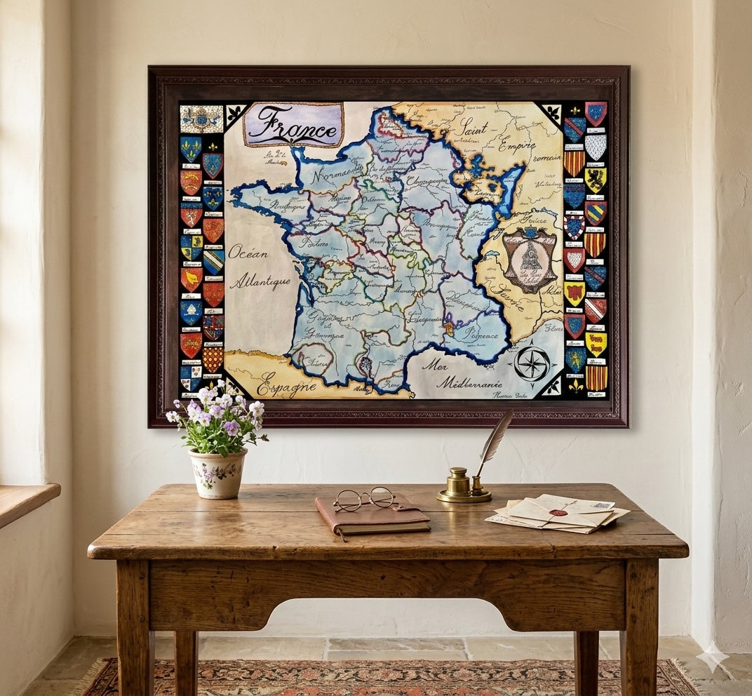 Ancien Régime France Map – France Under Louis XIV Historical Print