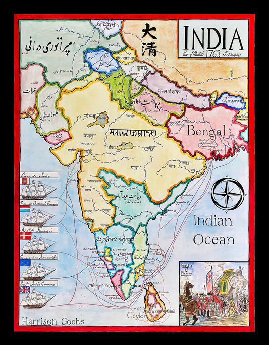 India in 1763 — Mughal Decline, Maratha Ascendancy, and the Rise of the British East India Company