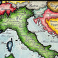 Italia; Handpainted map of contemporary Italy; Italy Map
