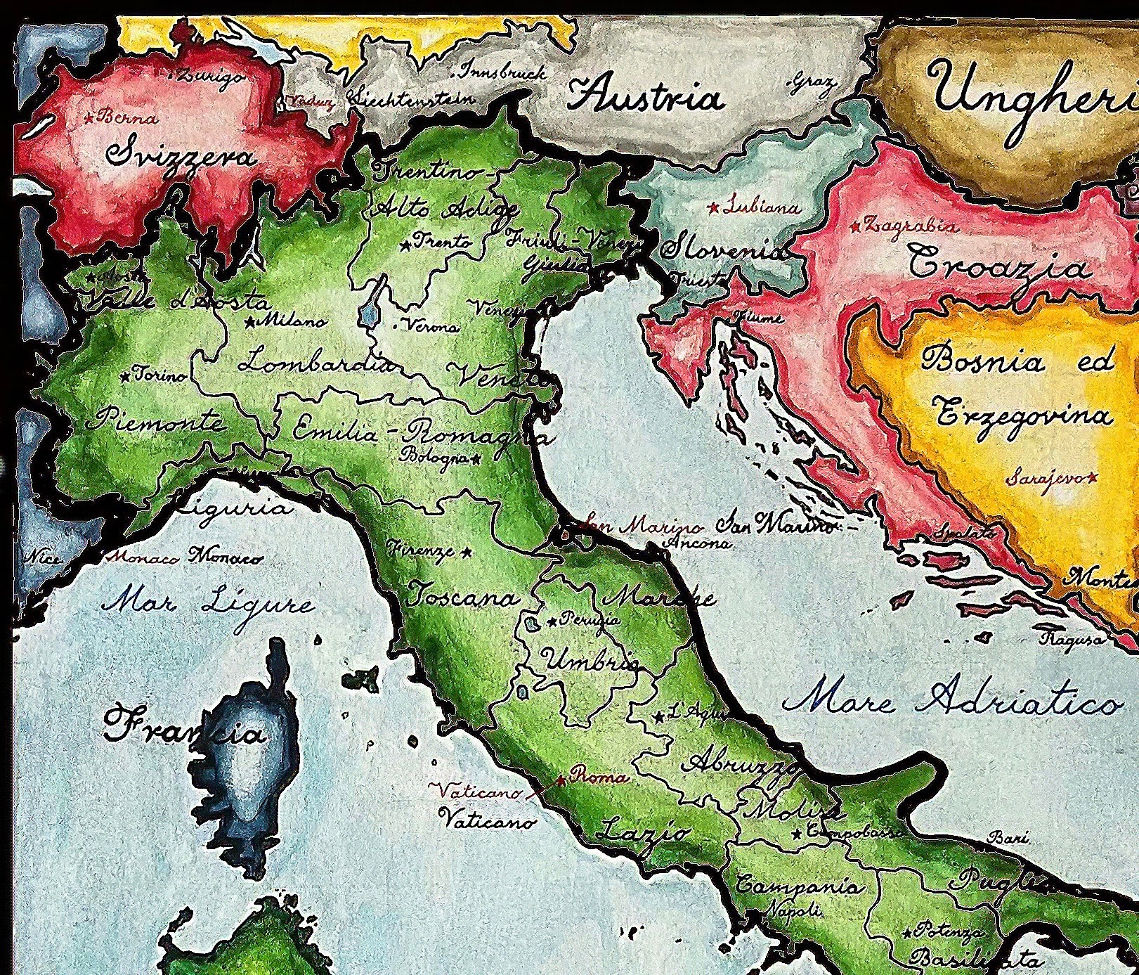 Italian Republic Italia: A Political and Regional Map of the Italian Republic in Italia ...