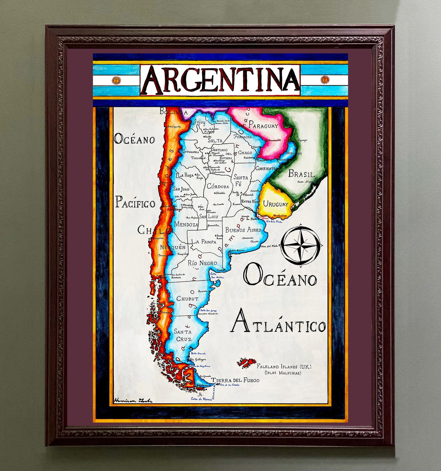 Argentina Map; Southern Cone; Patagonia