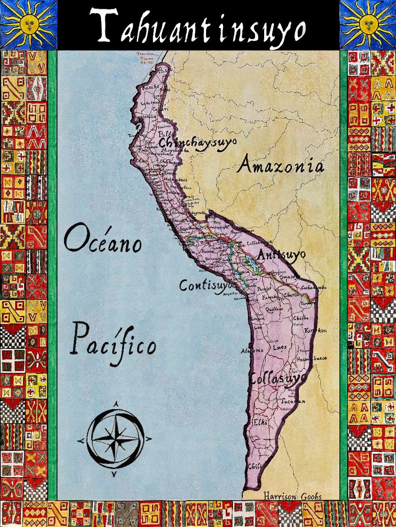 Inca Simple Map Inca Empire Map Inca Empire Roads | This Map Was Featured In The