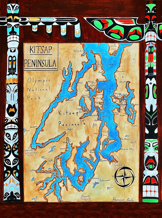 Map of the Kitsap Peninsula; Puget Sound Map