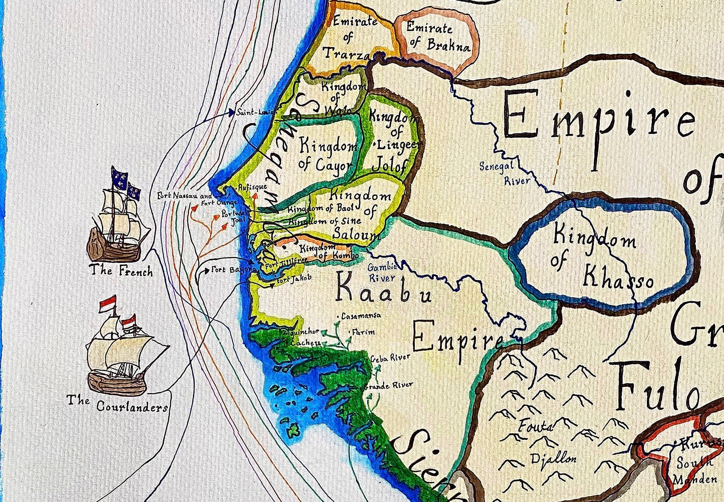 Map of West Africa circa 1660