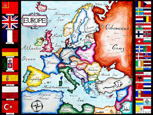 Map of Interwar Europe; Endonym Map Europe 1923