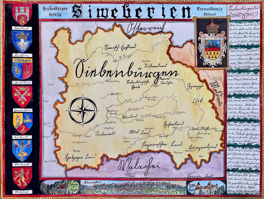 Map of Transylvania; Romania; Siebenbürgen