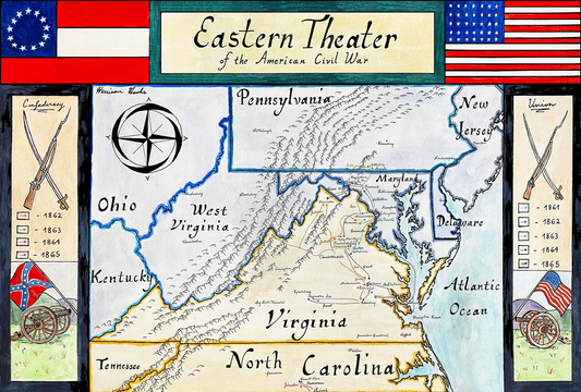 Eastern Theater of the American Civil War Map