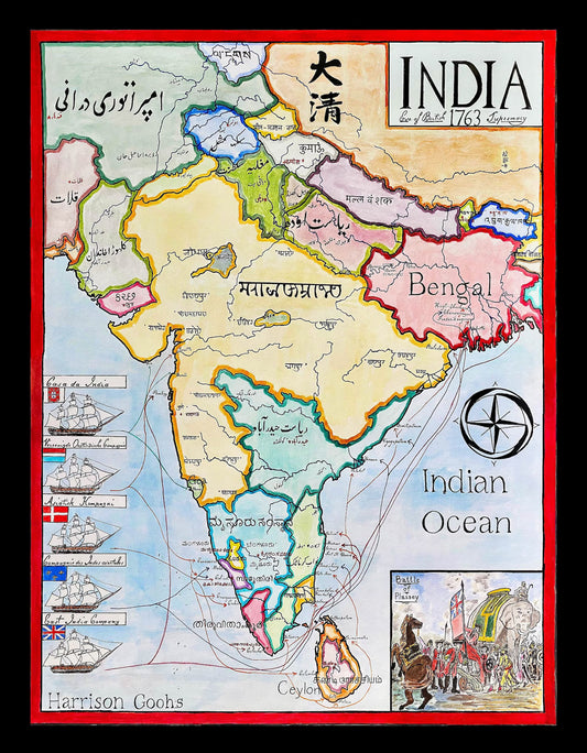 Map of India 1763; British India
