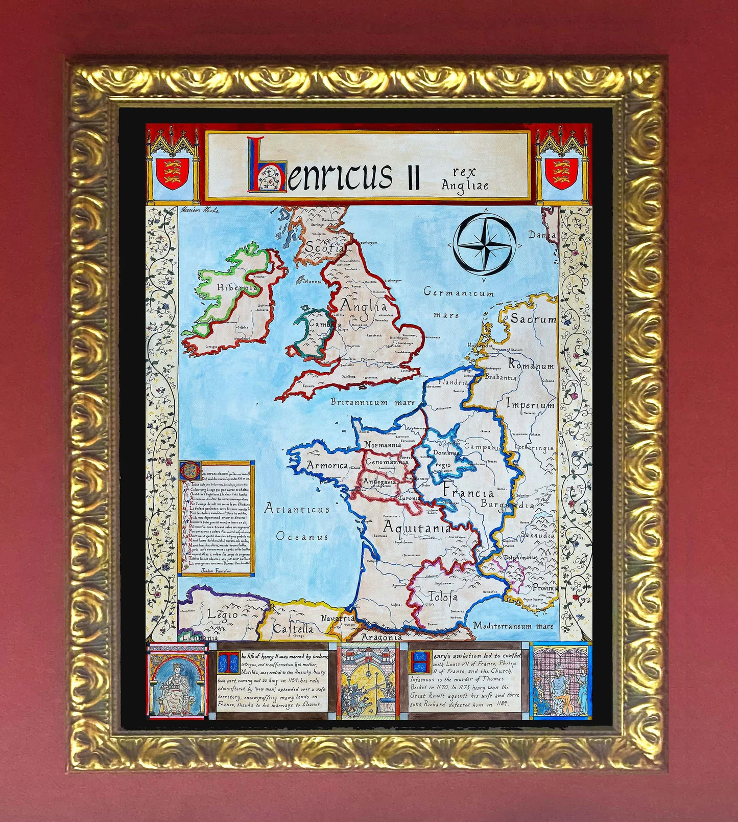 Henry II Map; Angevin Empire; Medieval Western Europe Map