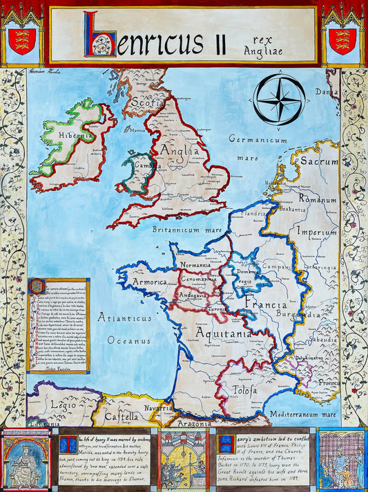 Henry II Map; Angevin Empire; Medieval Western Europe Map